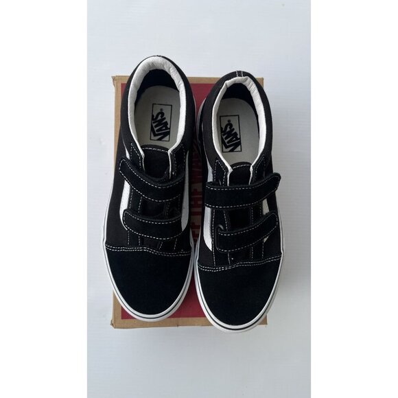 Vans Old Skool V Black / True White  Hook & Loop Sneakers Women’s Size 4.5 - Picture 7 of 16